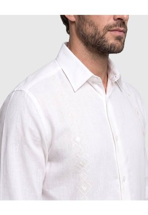 Camisa Guayabera Manga Larga Para Hombre Para Hombre Blanco Patprimo