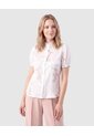 Camisa Estampada Manga Corta Para Mujer  Para Mujer Blanco Patprimo de Patprimo