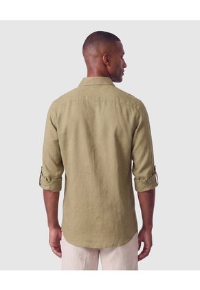Camisa Manga Larga Unicolor Para Hombre  Para Hombre Verde Patprimo