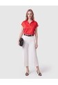 Blusa Unicolor Manga Corta Para Mujer  Para Mujer Rojo Patprimo de Patprimo