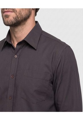 Camisa Manga Larga Con Bolsillo Para Hombre Para Hombre Café Patprimo