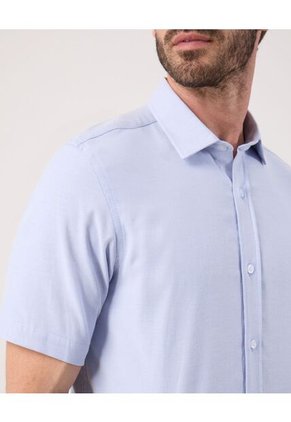 Camisa Unicolor   Para Hombre Azul Patprimo