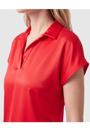 Blusa Unicolor Manga Corta Para Mujer  Para Mujer Rojo Patprimo