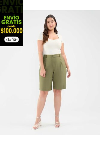 Bermuda Para Mujer  Color Verde  Marca Patprimo #14100133 Patprimo