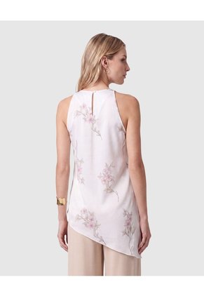 Blusa Sin Mangas Con Cuello Redondo Para Mujer Para Mujer Blanco Patprimo