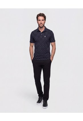Polo Con Microestampado Para Hombre Azul Patprimo