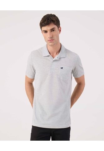 Polo Unicolor Con Bolsillo   Para Hombre Gris Patprimo Patprimo