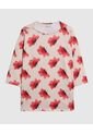 Blusa De Manga 3/4 Con Botones  Curvy  Para Mujer Rojo Patprimo de Patprimo