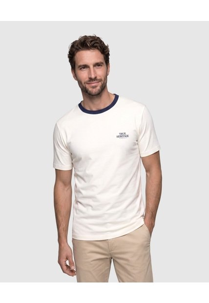 Camiseta Manga Corta Estampada Para Hombre  Para Hombre Blanco Patprimo