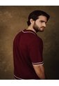 Polo Tejida Manga Corta Para Hombre  Para Hombre Vino Patprimo de Patprimo