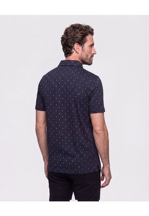 Polo Con Microestampado Para Hombre Azul Patprimo