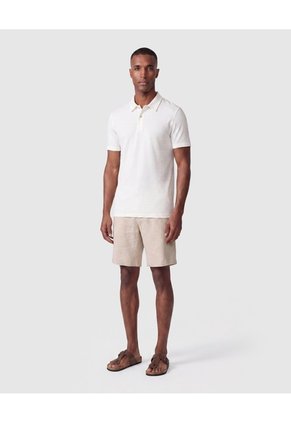 Polo Unicolor Para Hombre Para Hombre Crema Patprimo