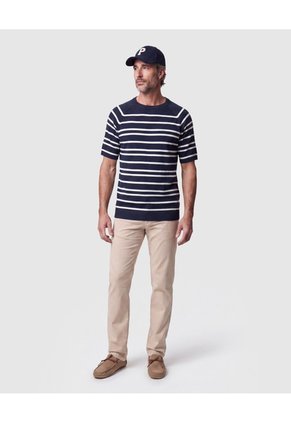 Camiseta Tejida Manga Corta Para Hombre  Para Hombre Azul Patprimo