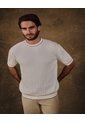 Camiseta Texturizada Manga Corta Para Hombre  Para Hombre Crema Patprimo de Patprimo