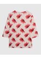 Blusa De Manga 3/4 Con Botones  Curvy  Para Mujer Rojo Patprimo de Patprimo