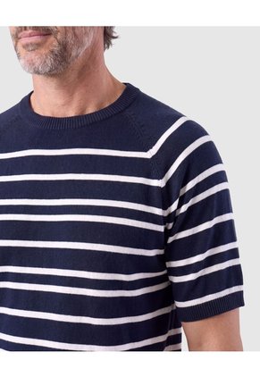 Camiseta Tejida Manga Corta Para Hombre  Para Hombre Azul Patprimo