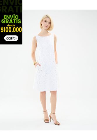 Vestido Para Mujer M/Sisa Medio Color Blanco Marca Patprimo #30171016 Patprimo