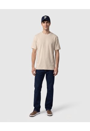 Camiseta Texturizada Manga Corta Para Hombre  Para Hombre Beige Patprimo