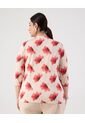 Blusa De Manga 3/4 Con Botones  Curvy  Para Mujer Rojo Patprimo de Patprimo