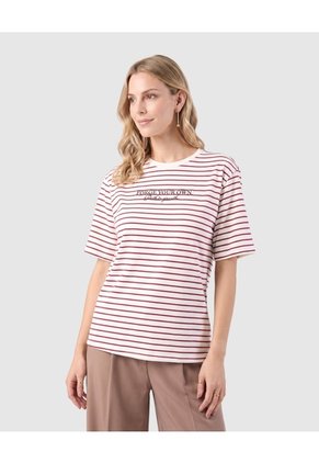 Camiseta Estampada De Manga Corta Para Mujer Para Mujer Crema Patprimo