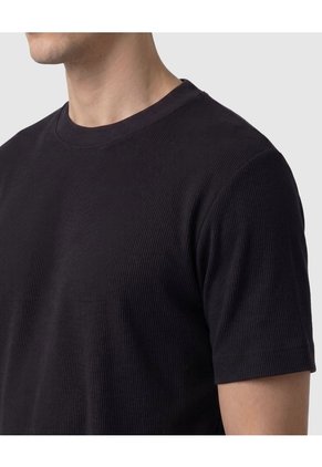 Camiseta Texturizada Manga Corta Para Hombre  Para Hombre Negro Patprimo