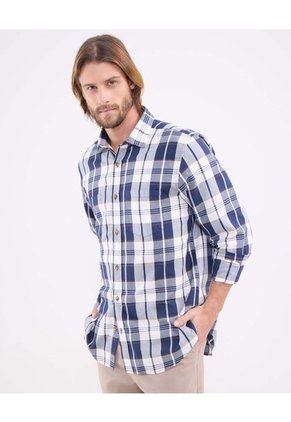 Camisa Para Hombre Manga Larga Con Bolsillo Cuello Casual M Color Azul Marca Patprimo #44013161