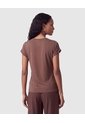 Camiseta Básica De Manga Corta Para Mujer  Para Mujer Café Patprimo de Patprimo
