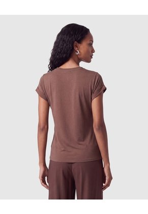 Camiseta Básica De Manga Corta Para Mujer  Para Mujer Café Patprimo