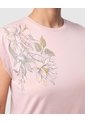 Camiseta Estampada Manga Corta Para Mujer  Para Mujer Rosa Patprimo de Patprimo