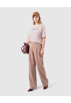 Camiseta Estampada De Manga Corta Para Mujer Para Mujer Crema Patprimo
