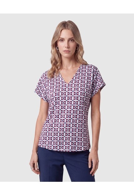 Camiseta Estampada Manga Corta Para Mujer  Para Mujer Blanco Patprimo