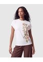 Camiseta Estampada Manga Corta Para Mujer  Para Mujer Blanco Patprimo de Patprimo