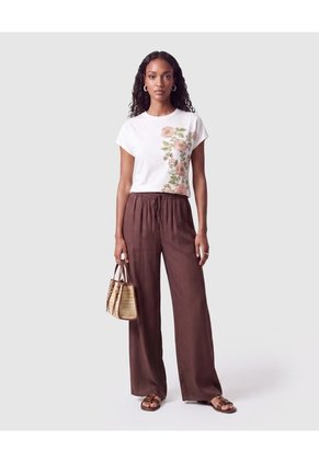 Camiseta Estampada Manga Corta Para Mujer  Para Mujer Blanco Patprimo