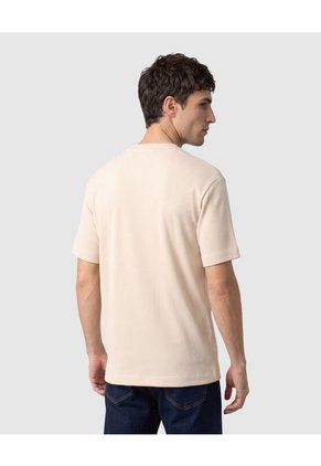 Camiseta Texturizada Manga Corta Para Hombre  Para Hombre Beige Patprimo