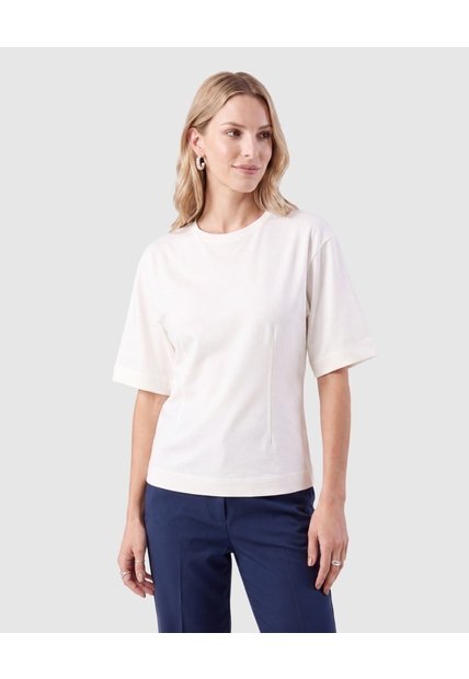 Camiseta Manga Corta Con Lazo Espalda Mujer  Para Mujer Blanco Patprimo