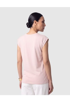 Camiseta Estampada Manga Corta Para Mujer Para Mujer Rosa Patprimo