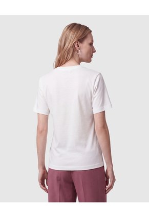 Camiseta Estampada De Manga Corta Para Mujer Para Mujer Blanco Patprimo