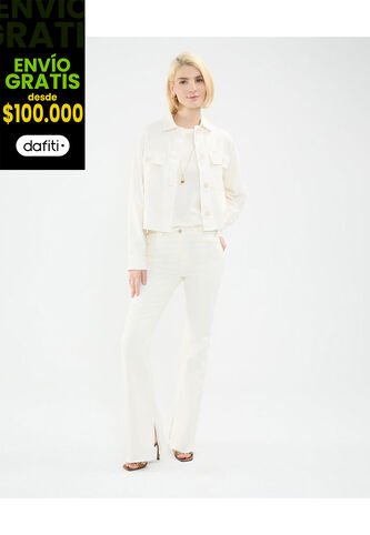 Jean Para Mujer Flare Color Beige Marca Patprimo #30160435 Patprimo