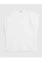 Camiseta Texturizada Con Hombro Caído   Para Mujer Blanco Patprimo de Patprimo