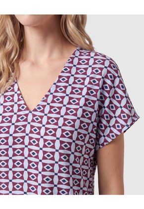 Camiseta Estampada Manga Corta Para Mujer Para Mujer Blanco Patprimo