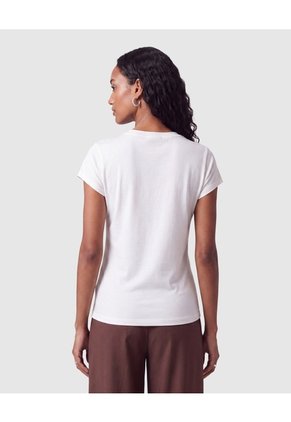 Camiseta Estampada Manga Corta Para Mujer  Para Mujer Blanco Patprimo