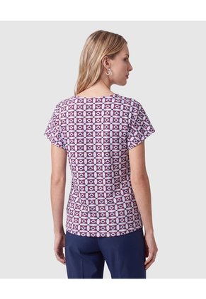Camiseta Estampada Manga Corta Para Mujer Para Mujer Blanco Patprimo