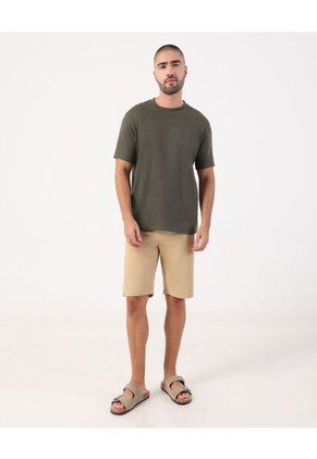 Camiseta Texturizada De Cuello Redondo   Para Hombre Verde Patprimo