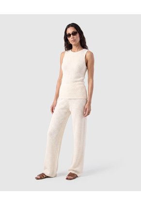 Camiseta Sin Mangas Texturizada Para Mujer  Para Mujer Crema Patprimo