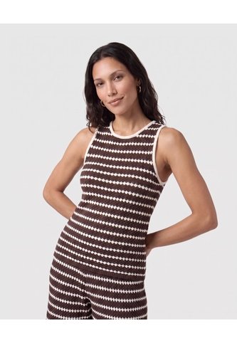 Camiseta Sin Mangas De Punto Para Mujer  Para Mujer Café Patprimo Patprimo