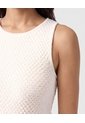 Camiseta Sin Mangas Texturizada Para Mujer  Para Mujer Crema Patprimo de Patprimo
