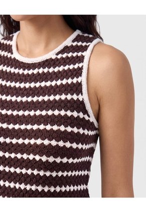 Camiseta Sin Mangas De Punto Para Mujer Para Mujer Café Patprimo
