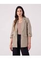 Blazer A Cuadros   Para Mujer Café Patprimo de Patprimo