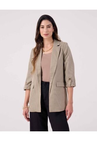 Blazer A Cuadros   Para Mujer Café Patprimo Patprimo