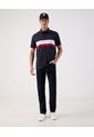 Polo Deportivo De Algodón Con Banda Horizontal   Para Hombre Azul Patprimo de Patprimo